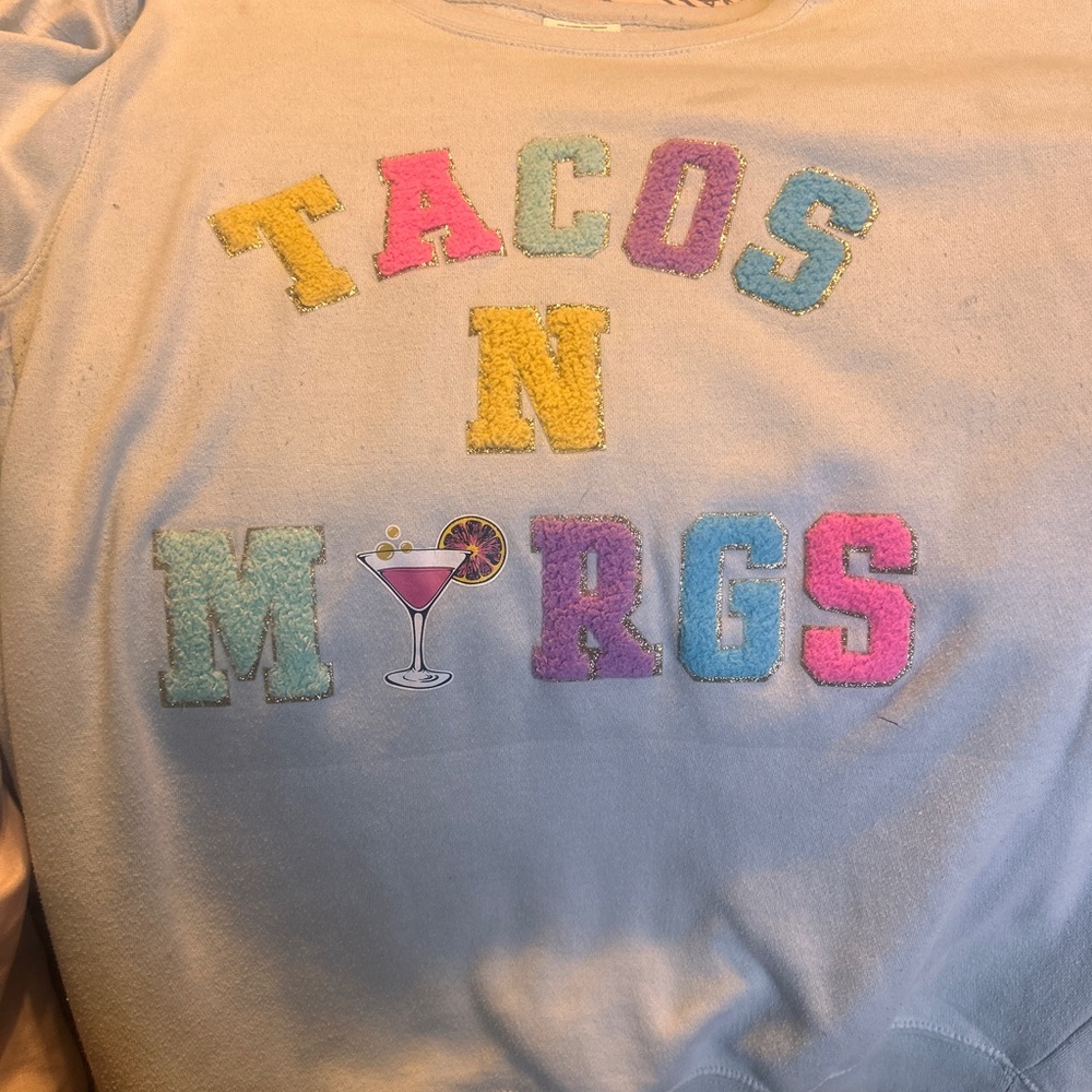 Off-the-Shoulder Sweater with Colorful Lettering